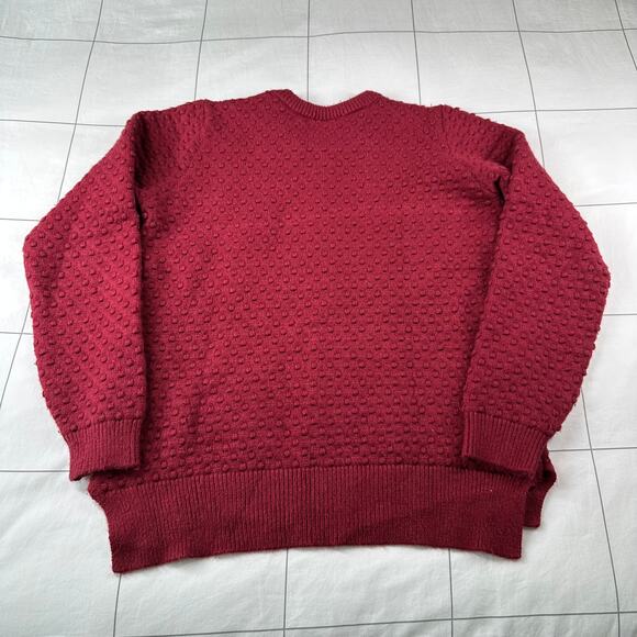 ModCloth Sweater Womens Small Red Berry Excellent Example Textured Knit Popcorn - Picture 2 of 8